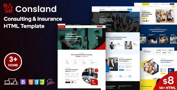 Consland - Consulting, Finance and Insurance Company HTML Template
