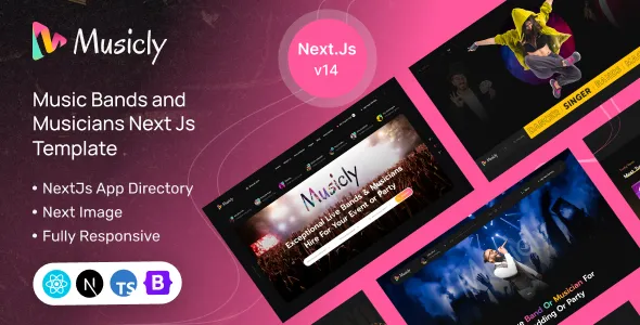 Musicly - Music Bands and Musicians Next Js Template