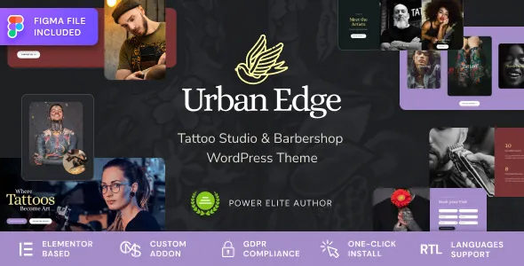 Urban Edge - Barbershop & Tattoo Studio WordPress Theme