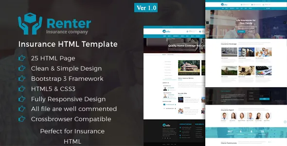 Renter - Insurance HTML5 Template