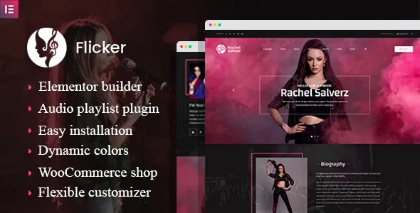 Flicker – Musician WordPress Elementor Theme