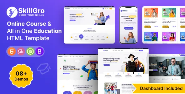 SkillGro - Online Courses & Education Template