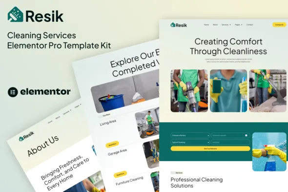Resik - Cleaning Services Elementor Pro Template Kit