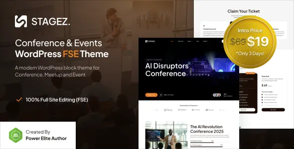 Stagez – Conference and Event FSE WordPress Theme