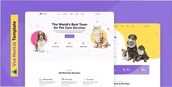 Petopia – Pet Care Service Vue NuxtJs Template