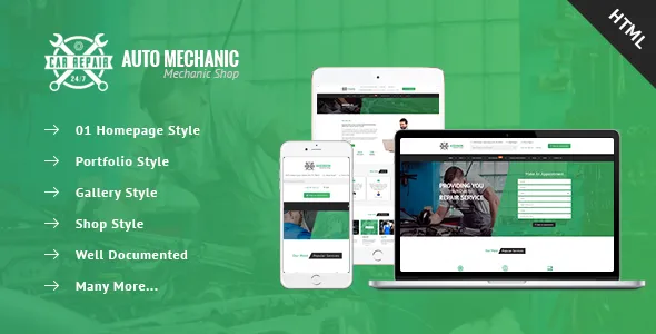 Auto Mechanic - Services & Repaires HTML Template