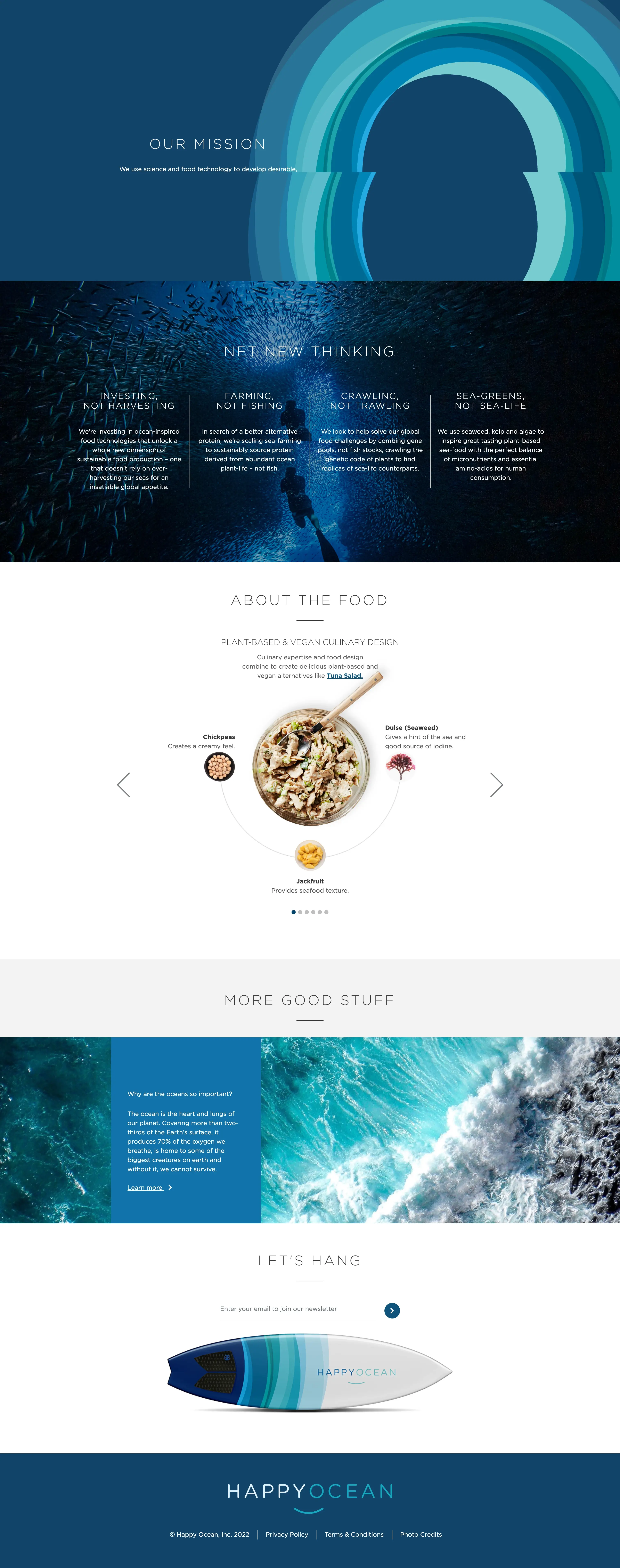 Plataforma de Happy Ocean Foods