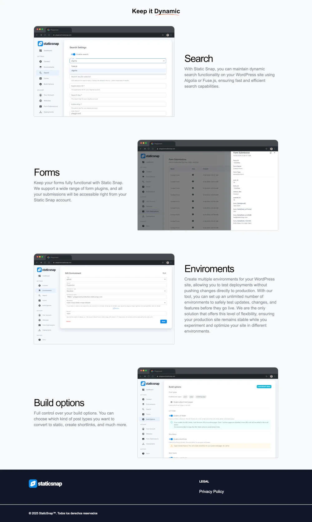 Plataforma de StaticSnap