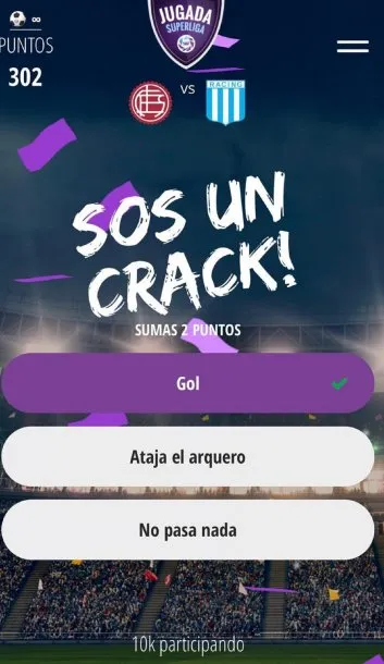 Trivia en tiempo real Jugada Superliga